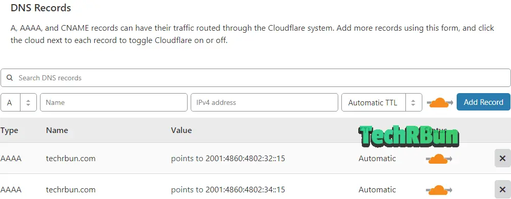 Verify DNS records in Cloudflare setup